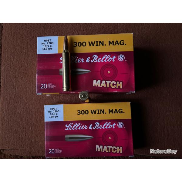 60 CARTOUCHES SELLIER BELLOT 300 WM HPBT