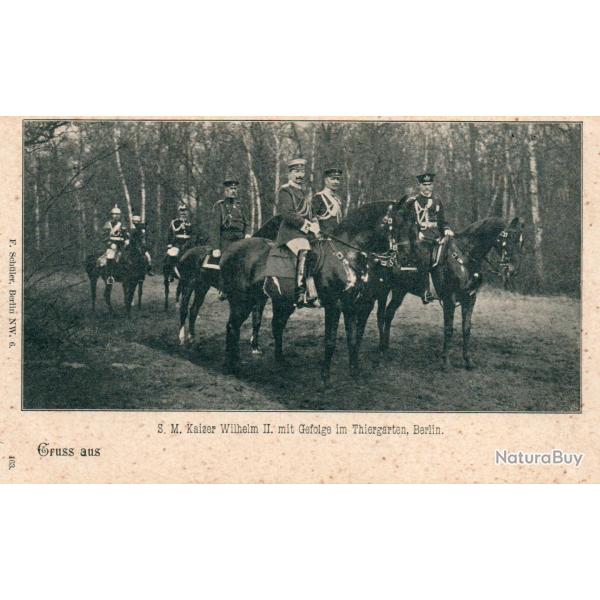CPA - S.M. Kaiser Wilhelm II .mit Gefoige im Thiergarten,Berlin. -N�7349
