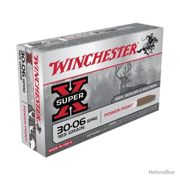 Cartouches WINCHESTER 30-06 SPRG super x power point 165 GR X20