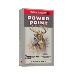 CARTOUCHES WINCHESTER 7mm REM MAG - POWER POINT - 150 GR - BOITE DE 20 UNIT&Eacute;S