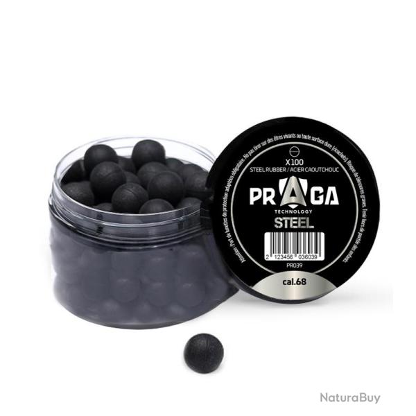 PRAGA - BILLES EN CAOUTCHOUC ACIER - CAL.68 - X100