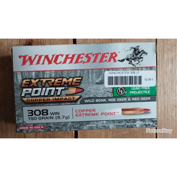 .308 marque Winchester 150gr extreme point boite 20