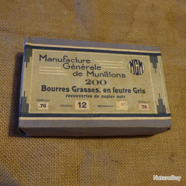 Bo�te de 200 bourres grasses MGM Cal.12