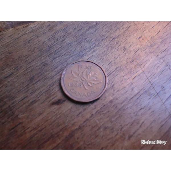 monnaie 1 cent canada  1986