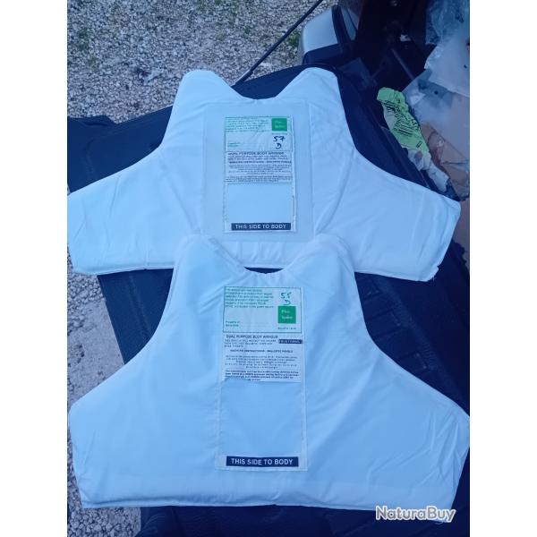 Ench�re lot de 2 plaques balistiques contre les armes de poings et les lames 52X31 cm et 47x31 cm