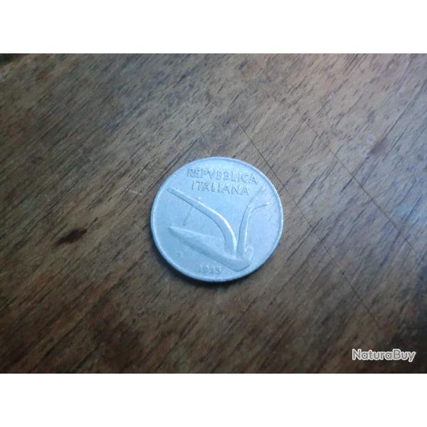 monnaie r�publique italie 10 lire  1955 alu