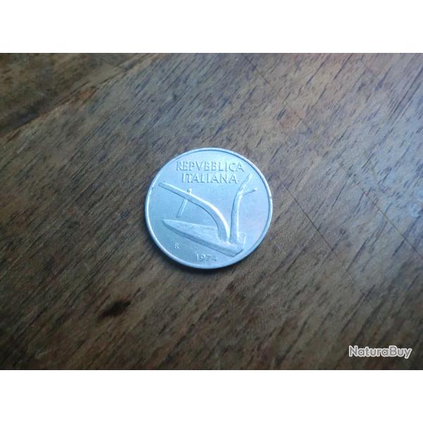 monnaie r�publique italie 10 lire  1974  alu