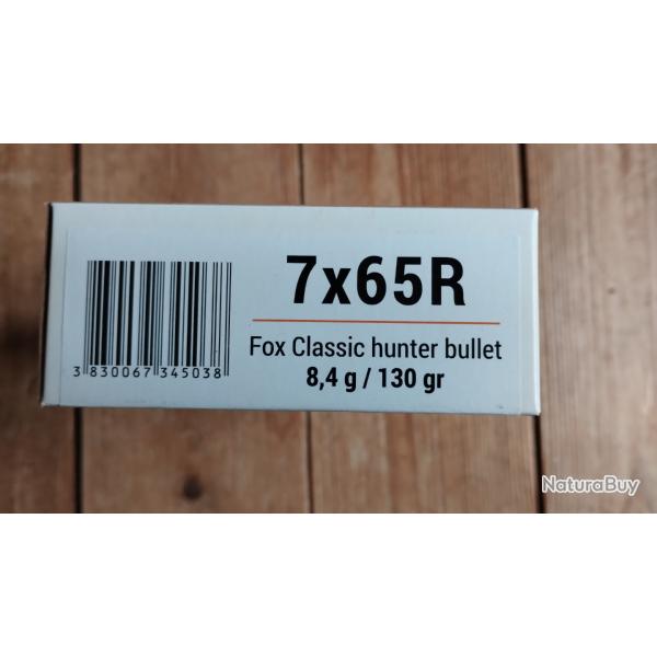 7x65R FOX 130 gr classic chasse bullet boite 20