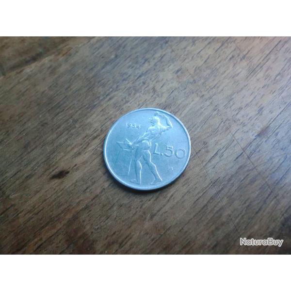monnaie r�publique italie 50  lire  1954