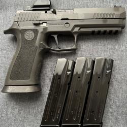 ! &Agrave; D&Eacute;BATTRE ! SIG SAUER P320 XFIVE LEGION 9x19 LUGER AVEC REDDOT ROMEO1PRO FDE 1x30 6MOA