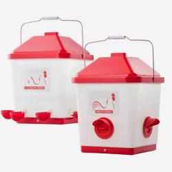 Kit Mangeoire et Abreuvoir Automatiques pour Poules Volailles 19 L et 18,14 kg