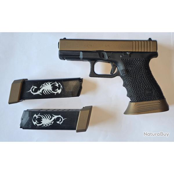 Glock 19 Gen 3, calibre 9X19 Para, 2 chargeurs