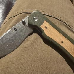 Couteau Gerber Confidant OD Green Lame Drop Point Acier 440 Manche G10/Bamboo Linerlock