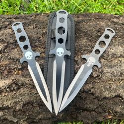 Set de 3 couteaux de lancer - mod&egrave;le punisher