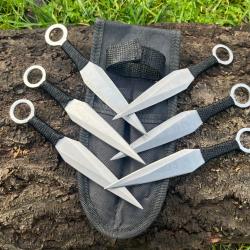 Set de 6 couteaux de lancer - acier 3Cr13 - &eacute;tui nylon