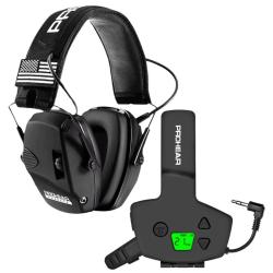 Cache-Oreilles Tactiques PROHEAR avec Adaptateur Talkie-Walkie - R&eacute;duction Active du Bruit Noir