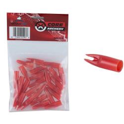 25 Encoches Recreation pour fl&egrave;ches 7 mm Rouge