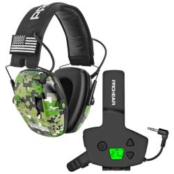 Cache-Oreilles Tactiques PROHEAR avec Adaptateur Talkie-Walkie R&eacute;duction Active du Bruit Camouflage