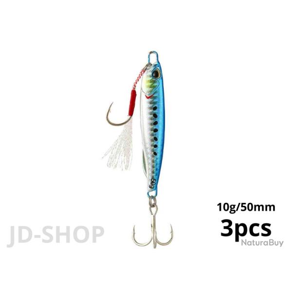 Jig Pour La P�che En Mer 3pcs Bleu 10g 50mm
