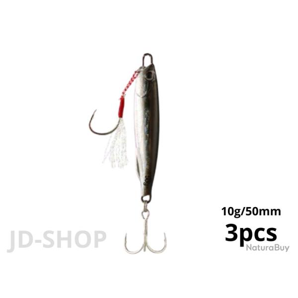 Jig Pour La P�che En Mer 3pcs Noir et Gris 10g 50mm