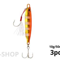 Jig Pour La P&ecirc;che En Mer 3pcs Gold 10g 50mm