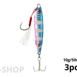 Jig Pour La P&ecirc;che En Mer 3pcs Tricolore 10g 50mm