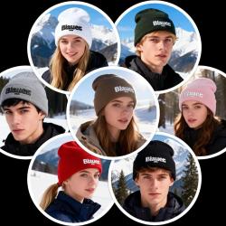 Bonnet Tricot Brode Blauer USA Hiver, Couleur: Au Choix