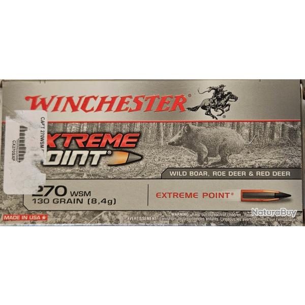 Balles Winchester 270wsm Extreme point