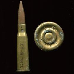 8 mm Lebel Italienne p&eacute;riode 39-45 - marquage de Bologne en 1937 en relief : T.M. B-37