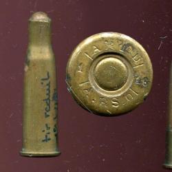 8 mm Lebel Tir r&eacute;duit Mle 1895 1er type balle cuivre sph&eacute;rique - marquage : ART/1/16/A.RS.D/