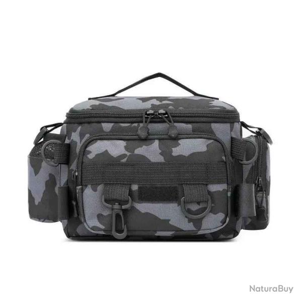 Sacoche de P�che Multi Poches en Bandouli�re Couleur Camouflage Gris