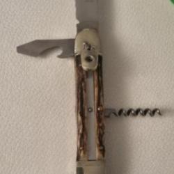 Superbe couteau de chasse a syst&egrave;me, multifonctions Hubertus Solingen