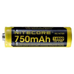 Accu Li-ion 14500 - 750mAh Nitecore