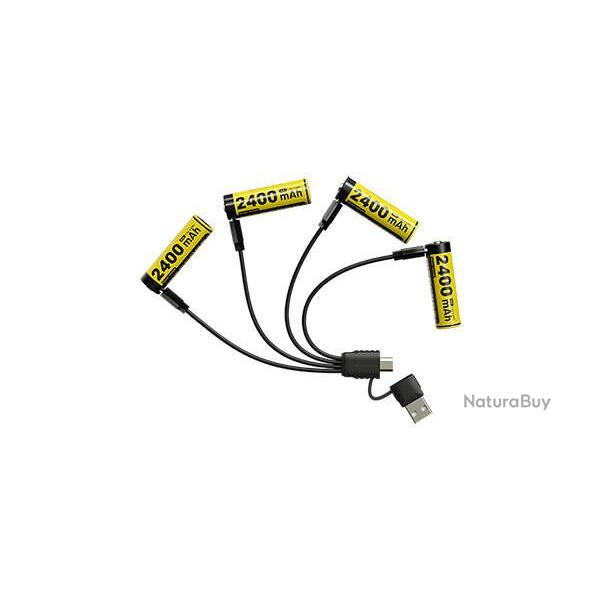 Pack 4x Batteries (AA) NH2400 Nitecore