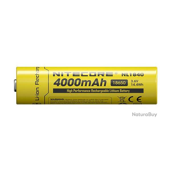 Accu Li-ion 18650 - Capacit� 4000mAh Nitecore