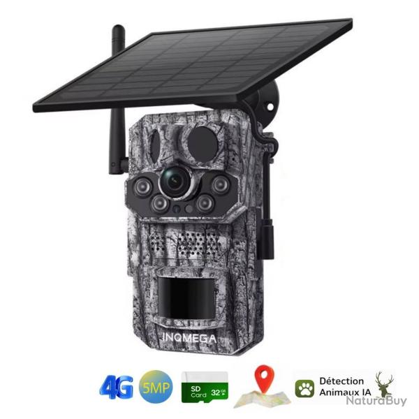 Cam�ra Autonome 4G HC809 5MP IA Animale GPS Solaire Alerte Mobile IP66