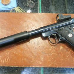 Pistolet Ruger Mark III Target 22LR Combo Filet&eacute; avec Silencieux A-TEC Wave + Point Rouge n&deg;2