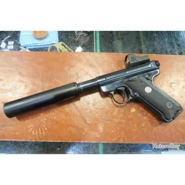 Pistolet Ruger Mark III Target 22LR Combo Filet� avec Silencieux A-TEC Wave + Point Rouge n�2