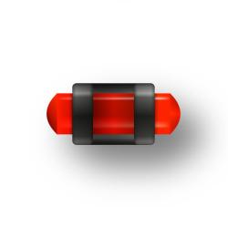 GUIDON FLUO ROUGE AJOURE M3 D2 L6.5