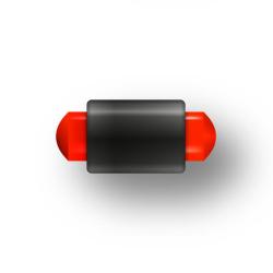 GUIDON FLUO ROUGE PLEIN M2.6 D2 L6.5