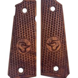 PLAQUETTES BOIS PT1911 NID D'ABEILLE LOGO TAURUS