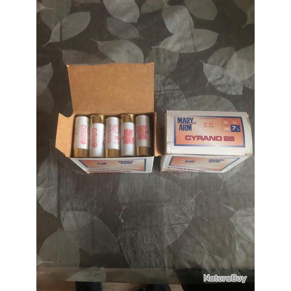 50 cartouches Mary arme cyrano 28, cal 12, plombs 7,5, port offert