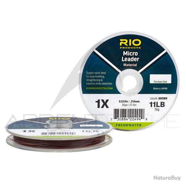 Fils nylon RIO Micro Leader marron (27m) 0.254mm - 1X