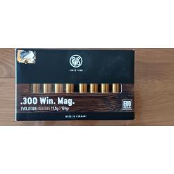CARTOUCHES RWS BOITE DE 20 CAL. 300 WIN MAG EVO 11.9G