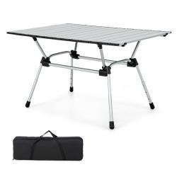Table de camping pliante pour 4-6 personnes 90 x 60,5 cm l&eacute;g&egrave;re r&eacute;glable 4 niveaux design moderne e