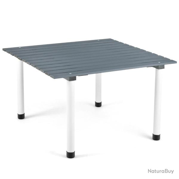 Table de camping pliante 69 x 69 x 42 cm pratique et l�g�re style ext�rieur en bois de sapin gris 2