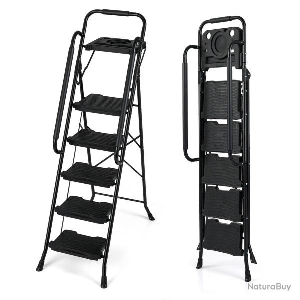 �chelle 5 marches pratique avec plateau porte-outils pliable robuste 95 x 54 x 159 cm s�curit� accr
