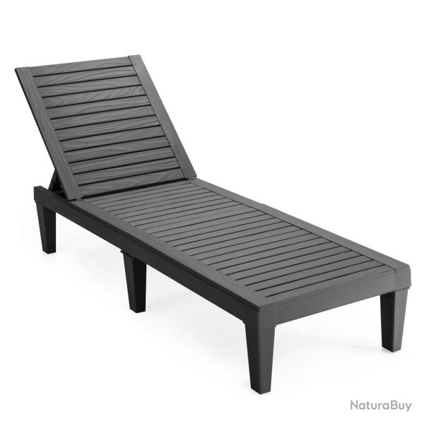 Transat bain de soleil chaise longue adjustable 190 x 57,5 x 29 cm confort respirant 5 positions �l