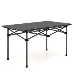 Table de camping pliable 95 x 55 x 50 cm pour 4 &agrave; 6 personnes design l&eacute;ger et robuste en aluminium