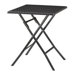Table de camping pliante 62 x 62 x 73 cm effet rotin noir 03_0011003